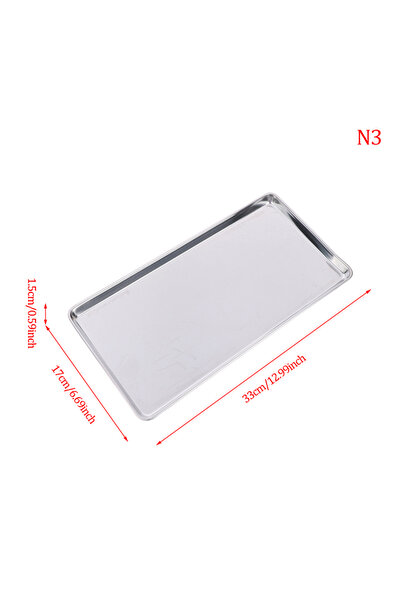 Choice1 N3 1pc Stainless Steel Tray Rectangle Plate For Kitchen Barbecue Shop...