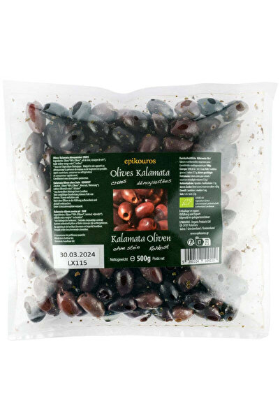 Epikouros Masline kalamata bio, crude, fara samburi, 500g