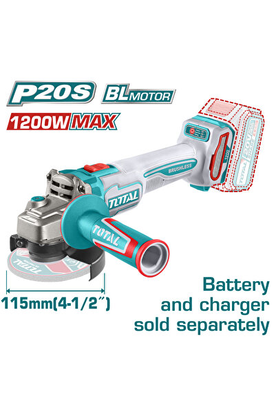 TOTAL Polizor unghiular - 115MM - 20V - LI-ION (INDUSTRIAL)