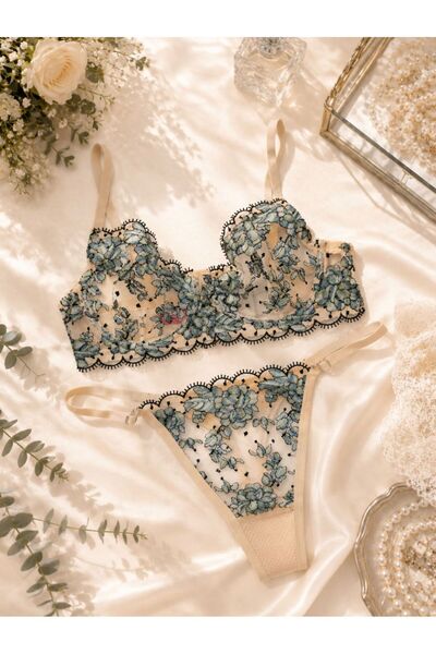 dem merys Ebruli̇ Ten Ki̇rpi̇kli̇ Bra Set & Thong