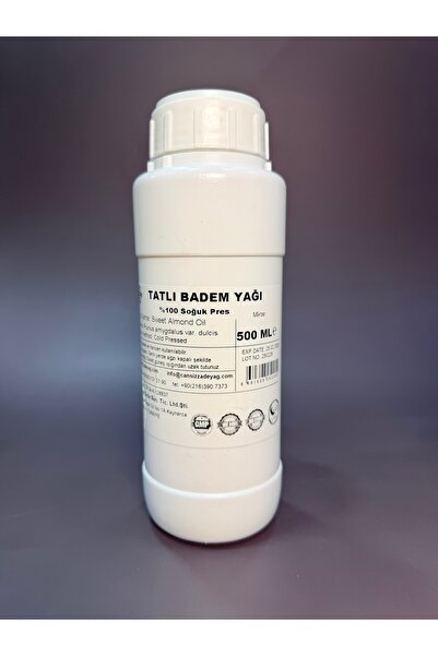 CANSIZZADE BİTKİSEL YAĞLAR Cansızzade Tatlı Badem Yağı 500 ml | %100 Saf ve D...