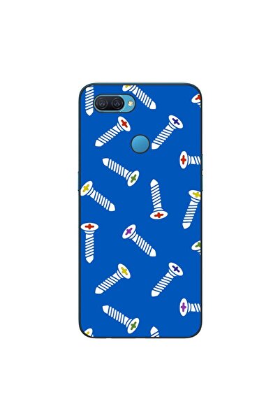 OEM Калъф, съвместим с Oppo A12, силиконов гел TPU модел, с шарка на винтове