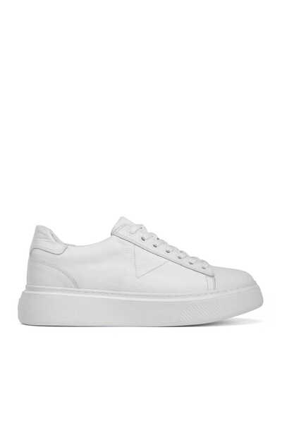 Tergan Beyaz Hakiki Deri Erkek Sneaker - E4MEAY057784-A26