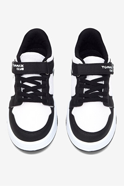 Tonny Black Pantofi sport ortopedici cu velcro, unisex, negru și alb, confort...