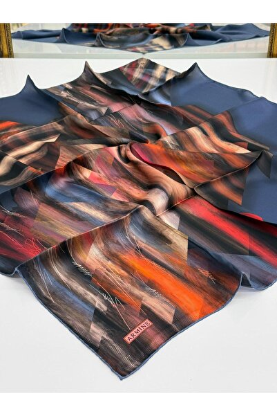 Armine Sura Silk Scarf Nostalgia Indigo, Pink, Black