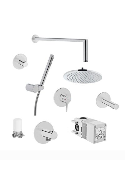VitrA Origin (Krom) Ankastre Tepe Banyo Duş Seti 3 Yollu