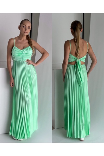Demhana Boutique Pleated Satin Dress