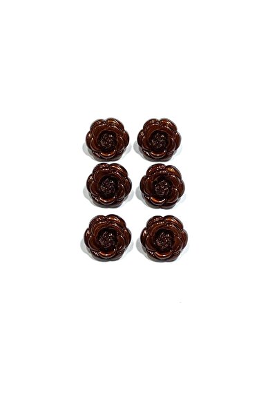 karantuhafiye Italian Blouse Button / Rose Model / Set of 6 / Brown / 1.2 cm ...