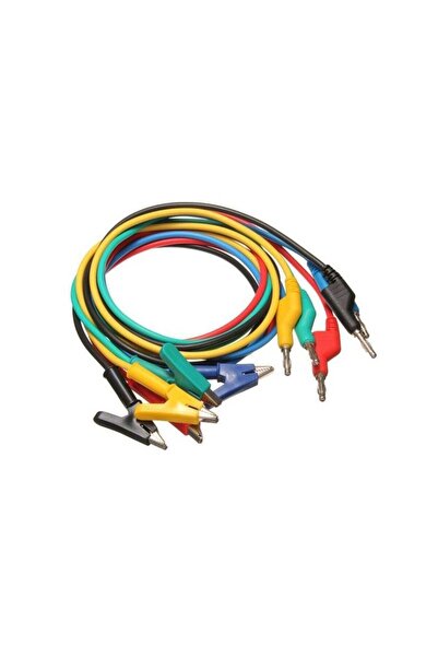 HADEX Cablu de măsurare cu mufe banană și cleme crocodil - 1m N413A 5 bucăți