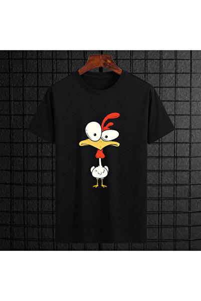 VODEXA Women's Oversize T-Shirt Chicken Printed 100% Cotton T-Shirt Comfortab...
