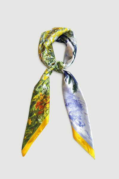 Gusto Floral Nature Scenery Large Scarf - Green
