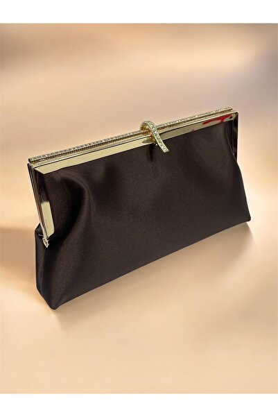 Busrabags Satin Bitter Brown Evening Dress Bag