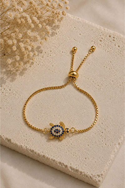 Jack Ferrero Adjustable Elevator Yellow Bracelet with Zircon Stone and Turtle...