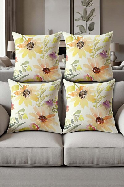 Dolce Mariee Digital Printed Soft Textured 4-Piece Throw Pillow Cover Set Krl...