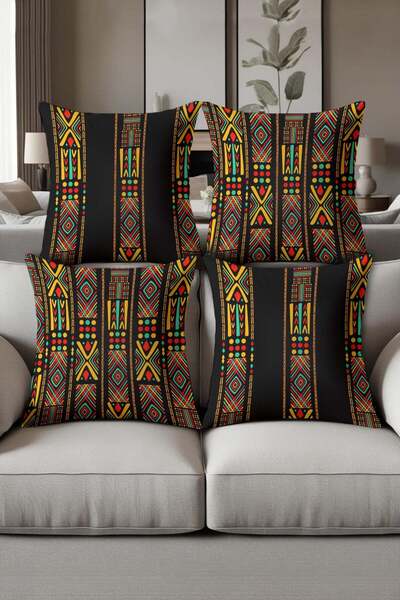 Dolce Mariee Digital Printed Soft Textured 4-Piece Throw Pillow Cover Set Krl...