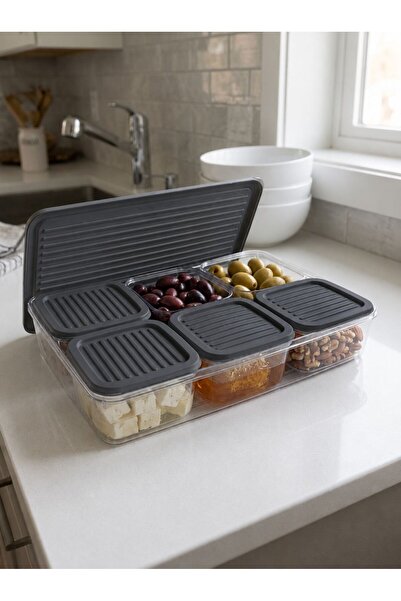 Evrio 7 Piece Breakfast and Storage Container Set 6X0,35Lt+1X2,5Lt White, Ant...