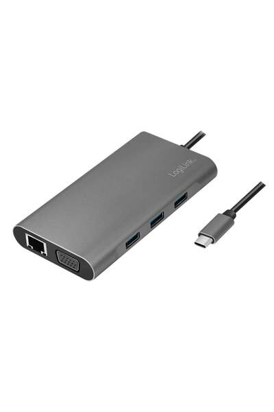 LogiLink Stație de andocare USB 3.2 Gen1, USB-C, 10 porturi, PD, argintiu