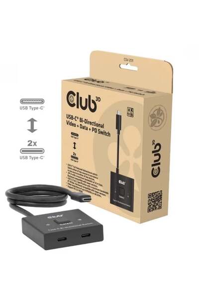 Club 3D Club3D USB-C Switch 2 1 10Gbps + 100W PD St/Bu retail