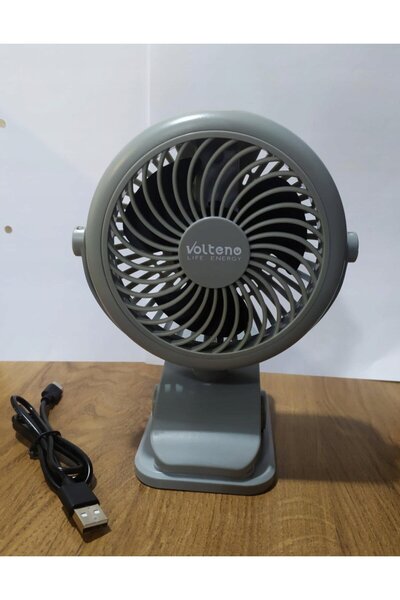 Volteno Ventilator de birou USB 5W cu clemă gri 15x7,5x17cm VO2547