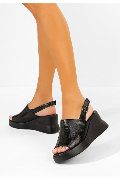 B T Shoes Sandale cu platforma piele Sorra negre
