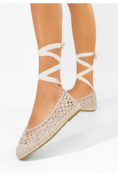 B T Shoes Kaddeia beige lace-up Espadrilles