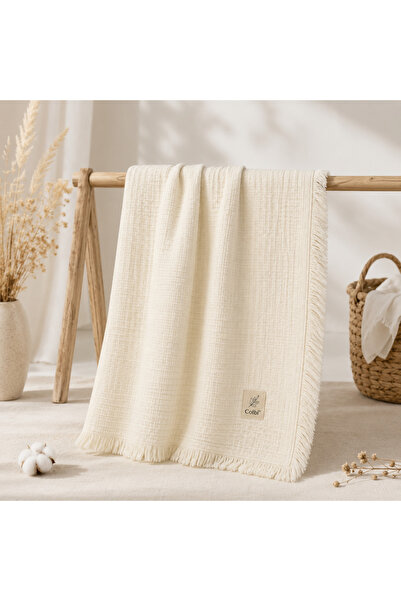 colbi baby Patura din muselina pentru bebelusi din bumbac crem 110x110 cm 0-1...