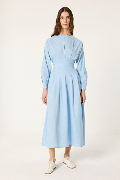 Touché Privé Pleated Linen Textured Dress