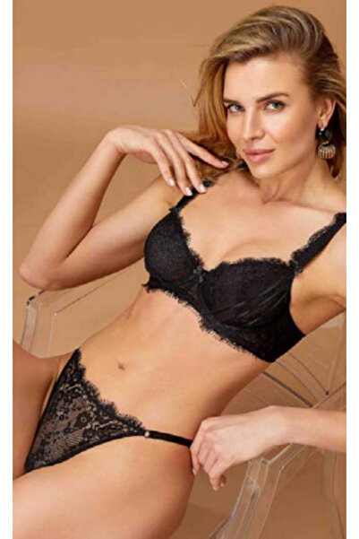 MİSS AYZA İÇTEN GELEN ŞIKLIK Missayza Stylish Lace Detailed Unpadded Bra Pant...