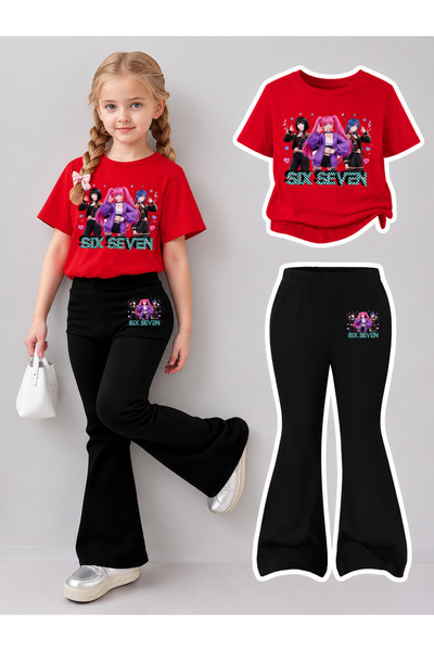 YUNAYT Set de pantaloni evazați și tricou spaniol pentru fete