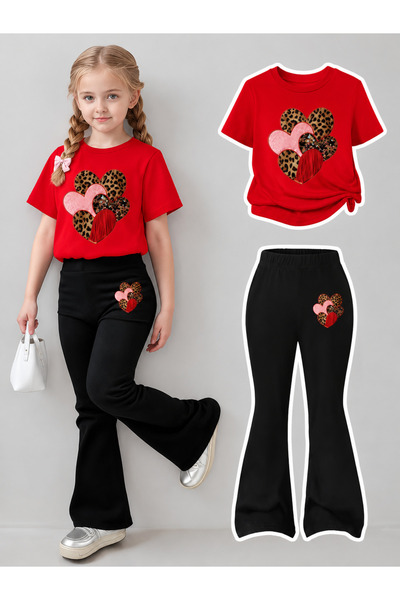 YUNAYT Set de pantaloni evazați și tricou spaniol pentru fete