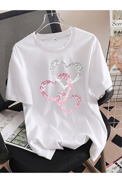 121 Plus Size Women's Top - Abstract Circle Print Short Sleeve T-Shirt, Comfy...