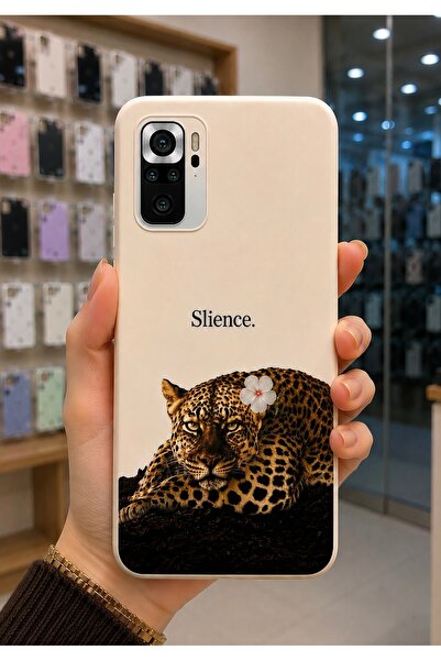 OVADA Xiaomi Redmi Note 10/10s Uyumlu Leopar Desenli Silikon Telefon Kılıfı