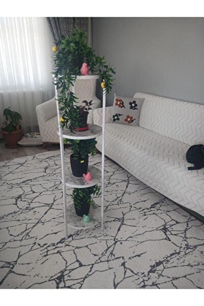 AKKAYAHOME Dekoratif 4 katlı Raflık, Çiçeklik, Köşe Rafi, Sehpa Çok Amaçlı Raf