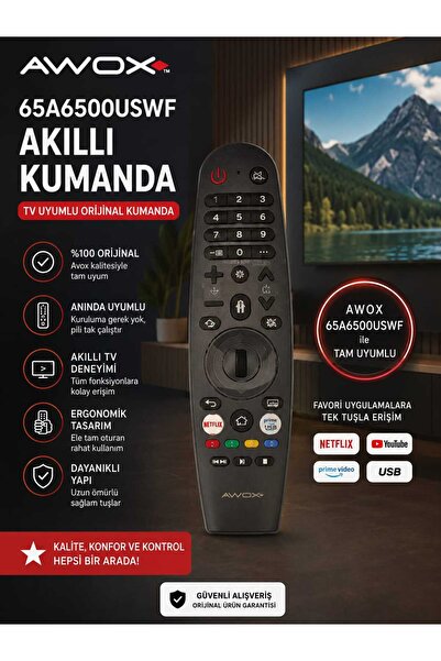 AWOX TV WEPOS UYUMLU MODEL 65A6500USWF AKILLI KUMANDA