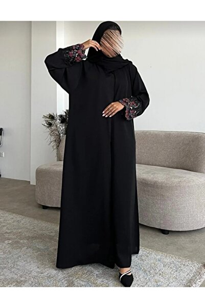 ZAHRA ABAYA Elegant and Fashionable Abaya, Internet-Trendy Fabric with Hand-A...