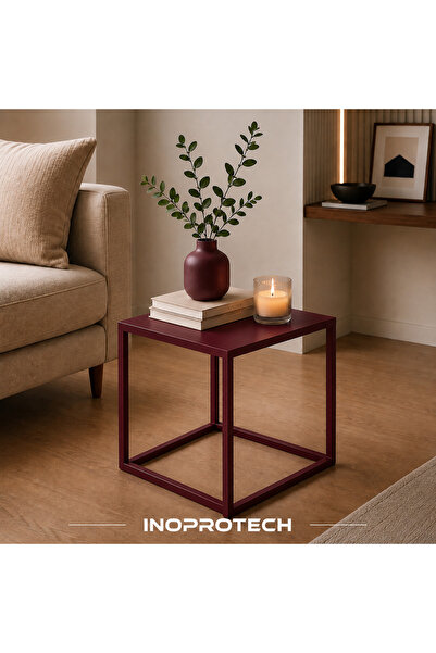 İnoprotech Modern Dekoratif Kare Metal Sehpa - Tekli Yan Sehpa 40*40*40 CM