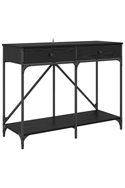 vidaxl Masă de consolă Stejar Negru 100 x 39 x 78,5 cm Lemn compozit