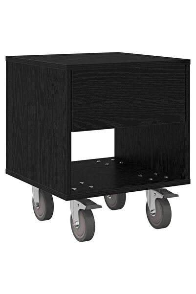 vidaxl Noptieră Stejar Negru 40,5 x 40 x 48 cm Lemn compozit