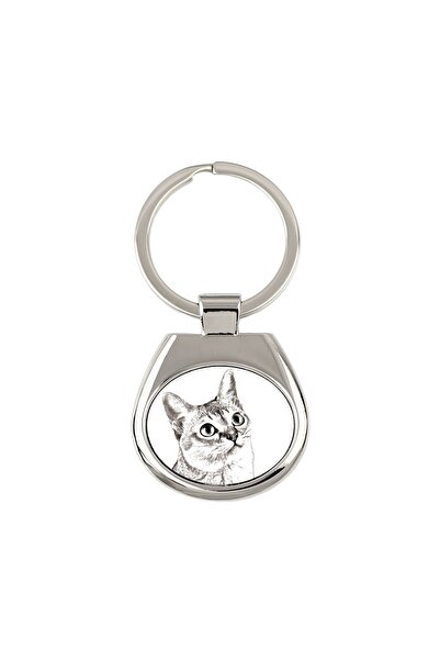 Art - Dog Art-Dog Singapura Breloc Pisică – Pandantiv Metalic Personalizat, F...