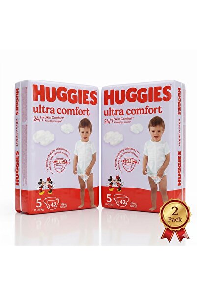 Huggies Scutece Ultra Confort Mărimea 5 (11–25 kg) – Pachet dublu (2 x 42 buc...