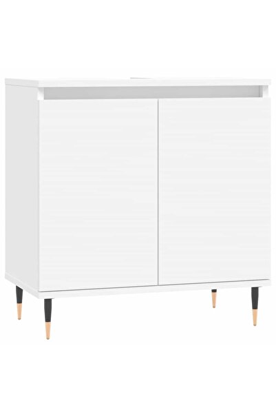 vidaxl Sink cabinet, white, 58x33x60 cm, processed wood