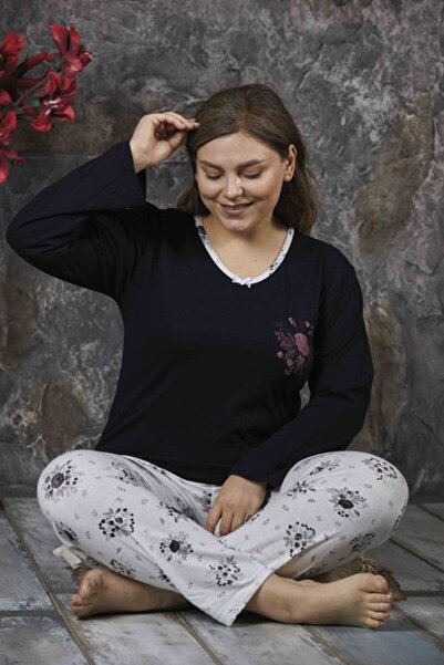 Ercan Women's pajamas, with long sleeves and long Cotton pants, Floral Print,...