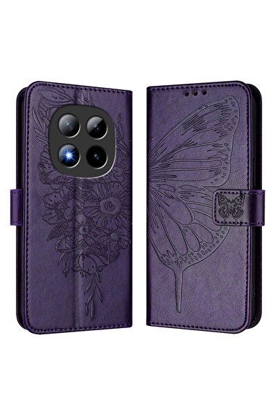 sscase Butterfly and Flowers Θήκη Πορτοφόλι Dark Purple (Xiaomi Redmi Note 15...