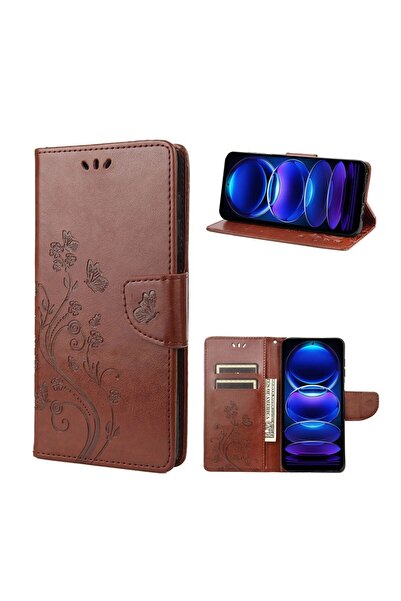 sscase Butterfly Flower Θήκη Πορτοφόλι Brown (Xiaomi Redmi Note 12 5G/Poco X5...
