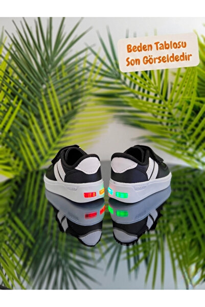 elma bebe Cırt Cırtlı Işıklı Kız Erkek Unisex Bebe Çocuk Sneaker Spor Ayakkabı