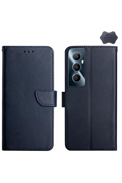 sscase Genuine Leather Θήκη Πορτοφόλι Blue (Realme C65 4G)