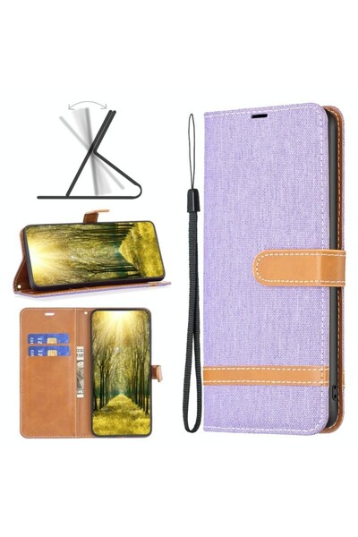 sscase Color Denim Θήκη Πορτοφόλι Purple (Xiaomi Redmi 12 4G)