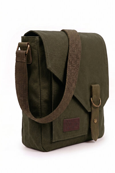 Old Cotton Waxed Canvas Men's Messenger Bag Daily Tablet Shoulder Bag 22X28 cm