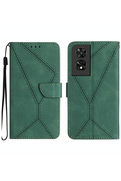 sscase Stitching Embossed Θήκη Πορτοφόλι Green (TCL 505)