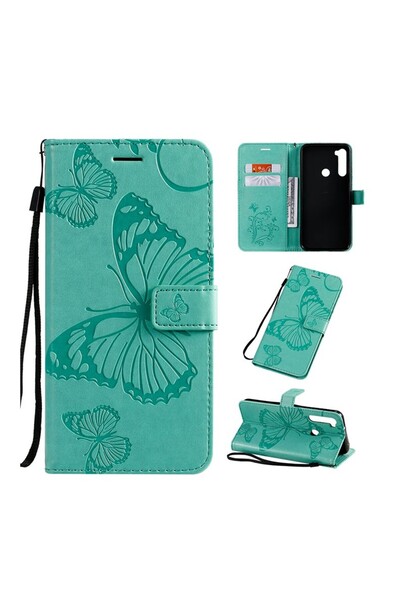 sscase Pressed Printing Butterfly Θήκη Πορτοφόλι Green (Xiaomi Redmi Note 8T)